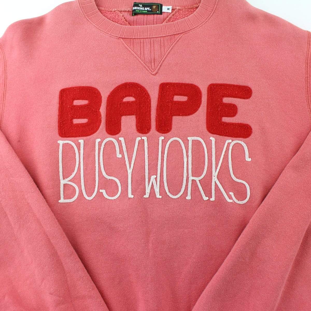 Bape Busy Works Crewneck Salmon - SaruGeneral