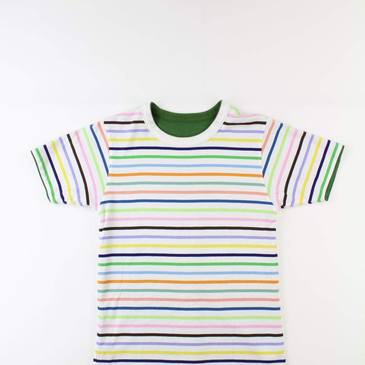 Bape Busy Works Reversible stripe Tee Green - SaruGeneral