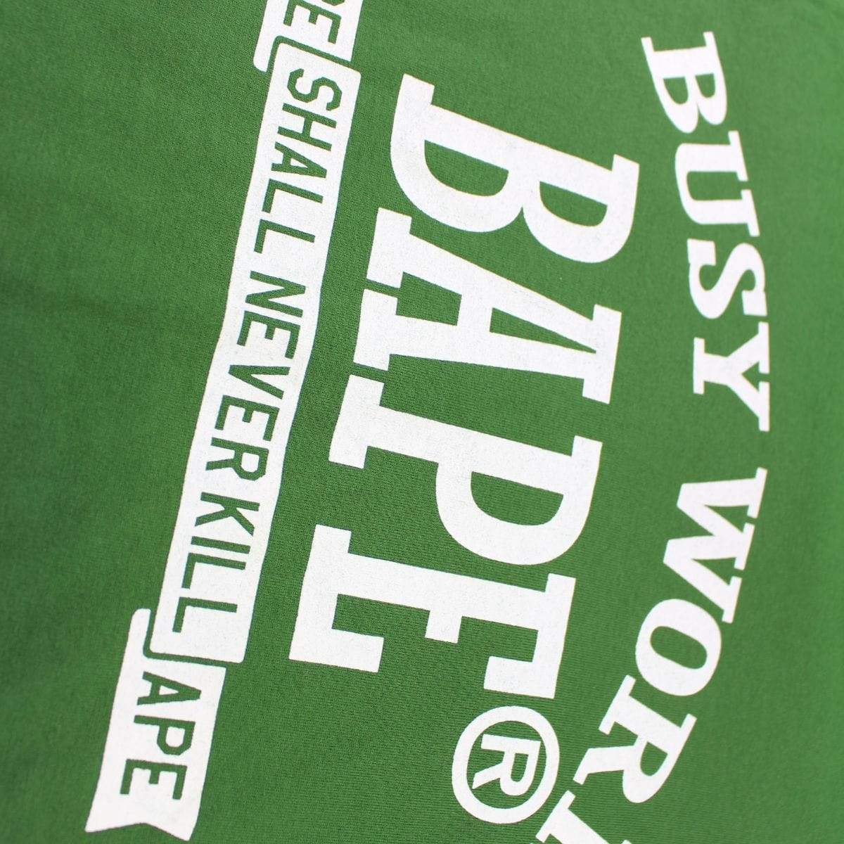 Bape Busy Works Reversible stripe Tee Green - SaruGeneral