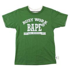 T-shirt à rayures réversibles Bape Busy Works vert