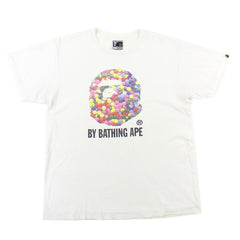 T-shirt Bape Buttons Big Ape avec logo blanc