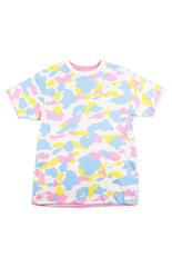 T-shirt rose Bape Candy Camo Reverse avec texte Bape