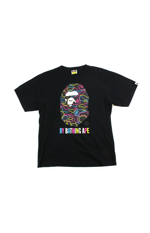 Bape Candy neon Big Ape Logo Tee Black - SaruGeneral