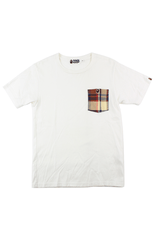 T-shirt à poche à carreaux Bape Point Head, blanc