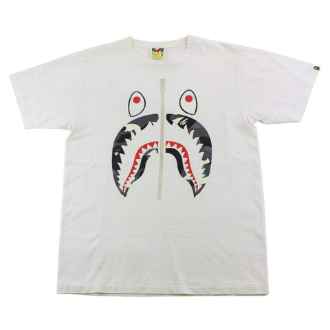 T-shirt Bape City Camo Shark Face Blanc