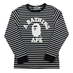 Bape College Logo Stripe LS Noir