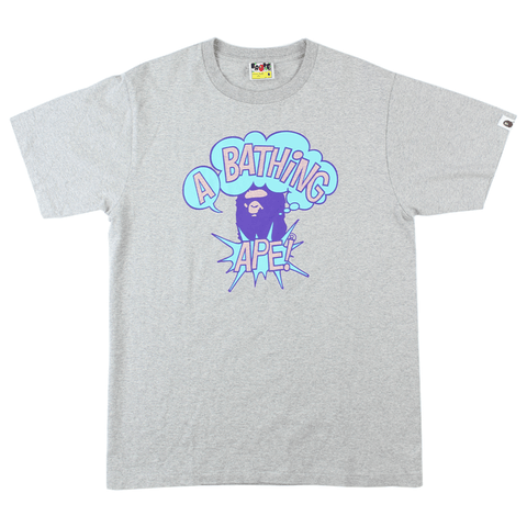 T-shirt Bape bleu sarcelle violet avec logo Comic College gris
