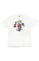 T-shirt blanc avec logo Bape Crazy College
