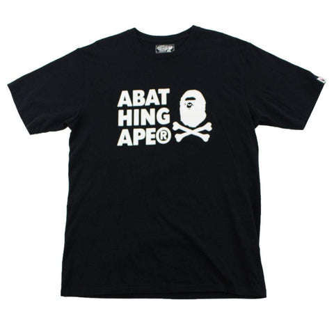 T-shirt Bape Crossbones Text Noir