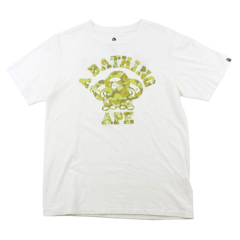 T-shirt Bape Gold Camo Milo Ex Class College avec logo blanc