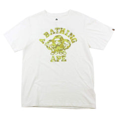 Bape Gold Camo Milo Ex Class College Logo Tee White