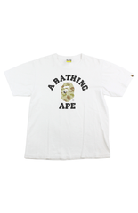 T-shirt Bape Desert Tan Camo College Logo Blanc