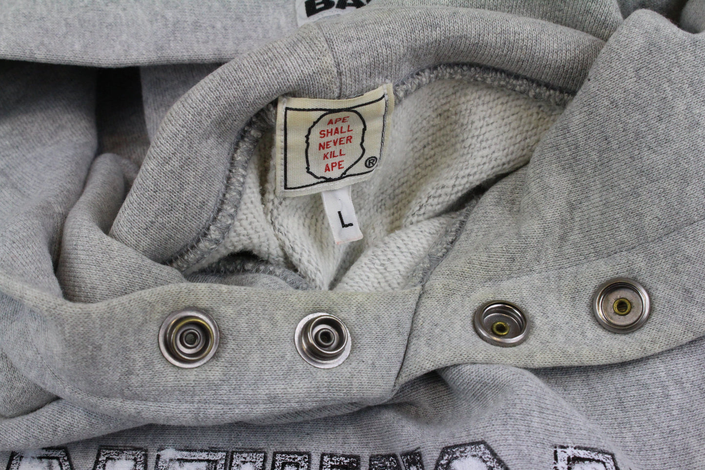 Bape Diamond cash money Ape Logo Text Hoodie Grey - SaruGeneral