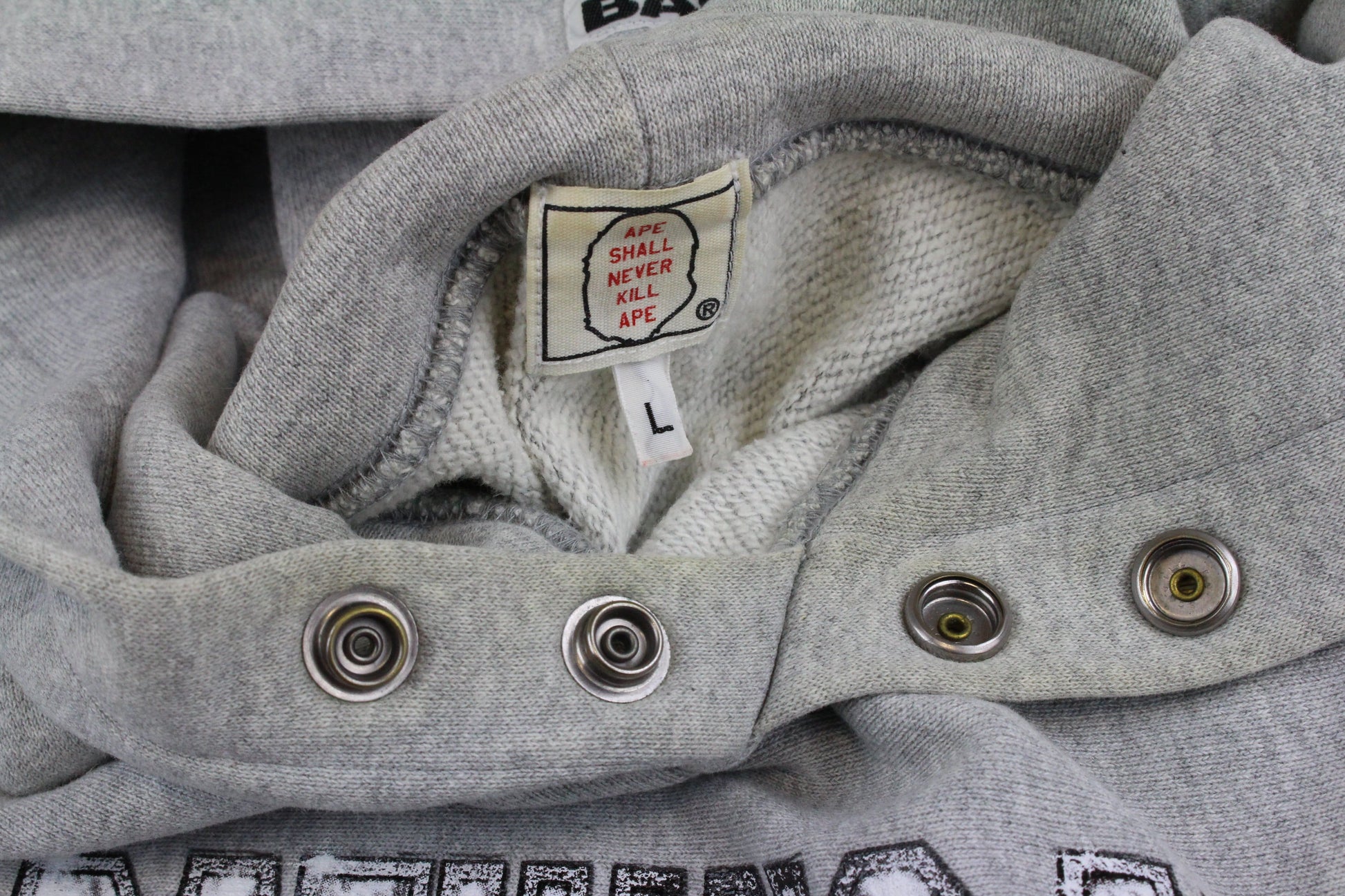 Bape Diamond cash money Ape Logo Text Hoodie Grey - SaruGeneral