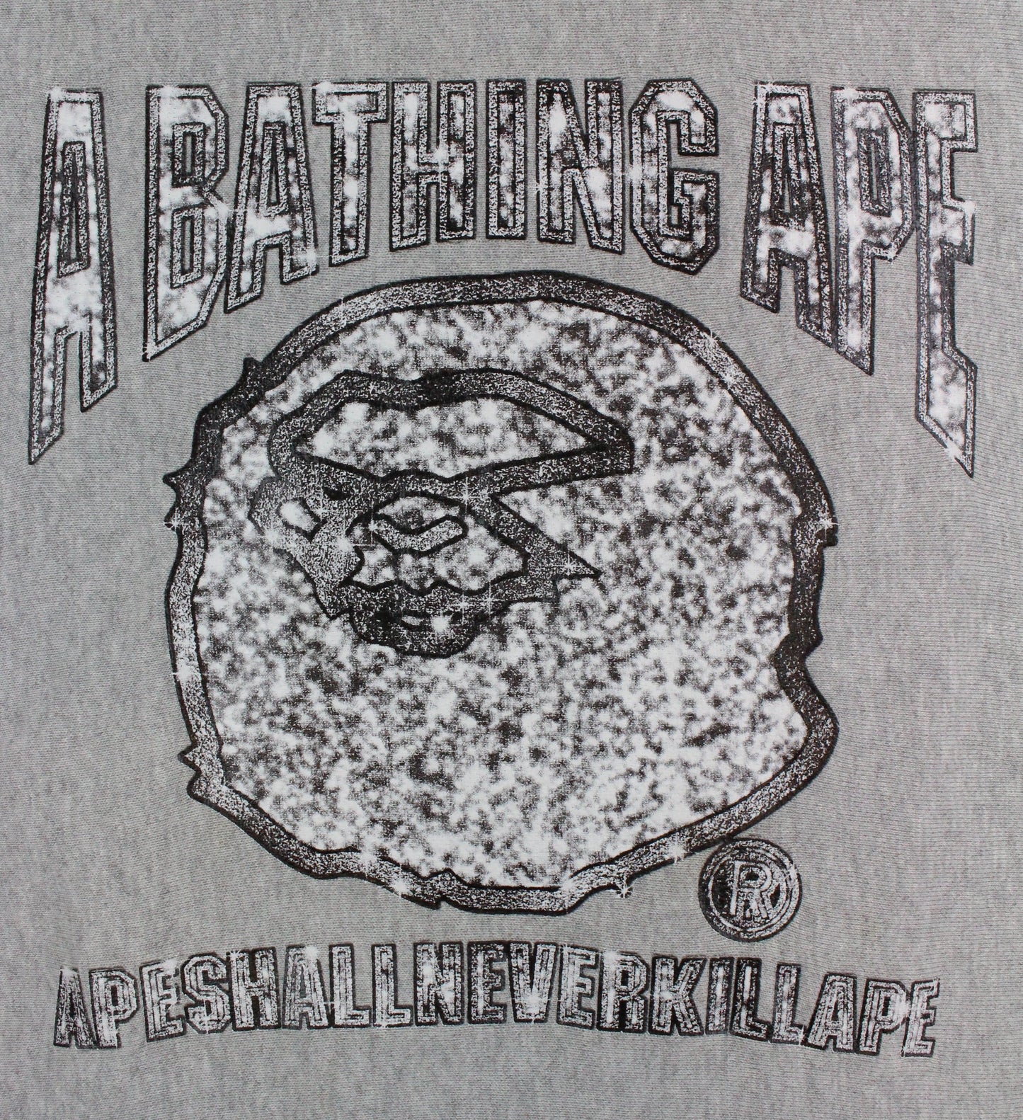 Bape Diamond cash money Ape Logo Text Hoodie Grey - SaruGeneral