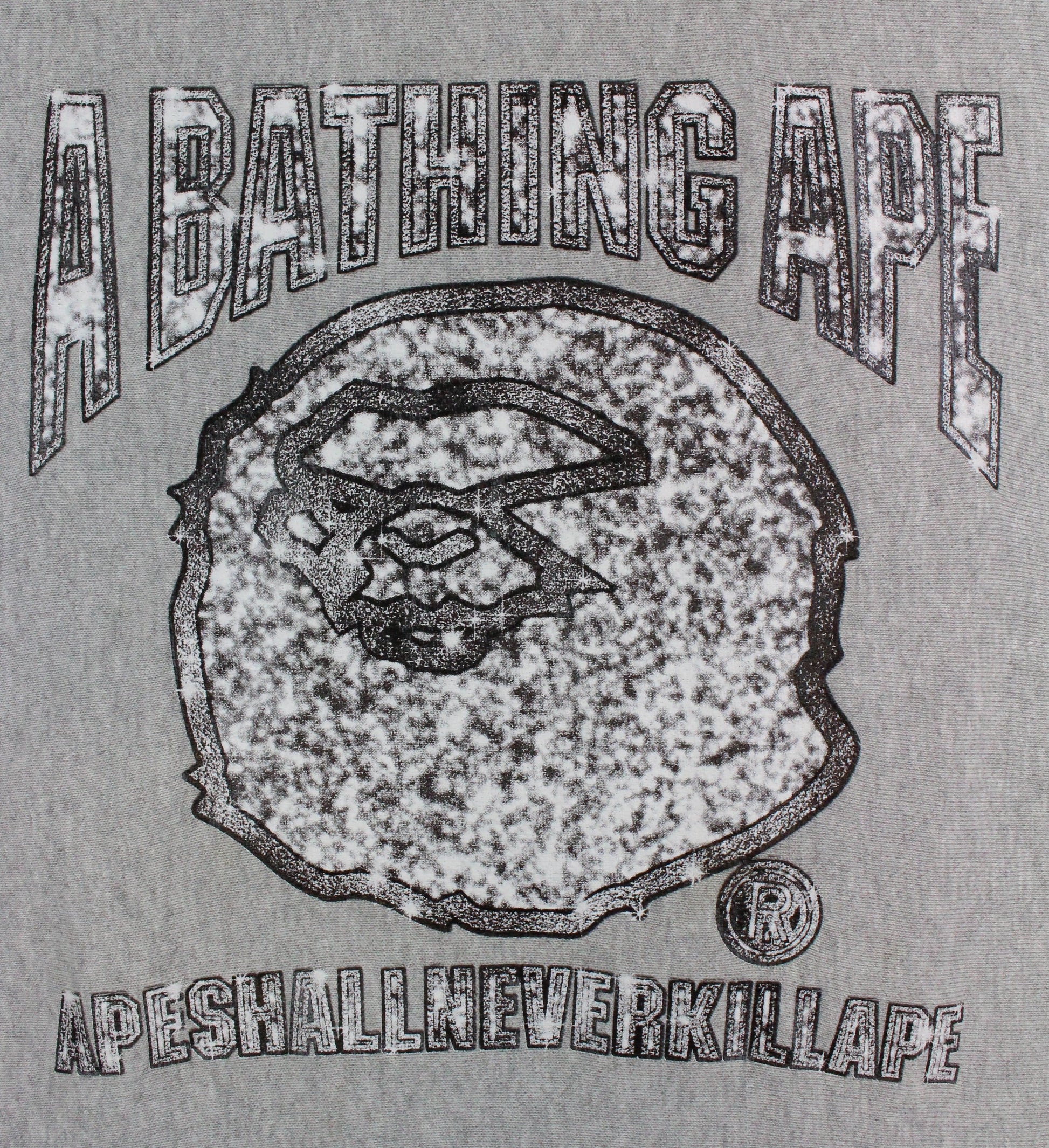 Bape Diamond cash money Ape Logo Text Hoodie Grey - SaruGeneral