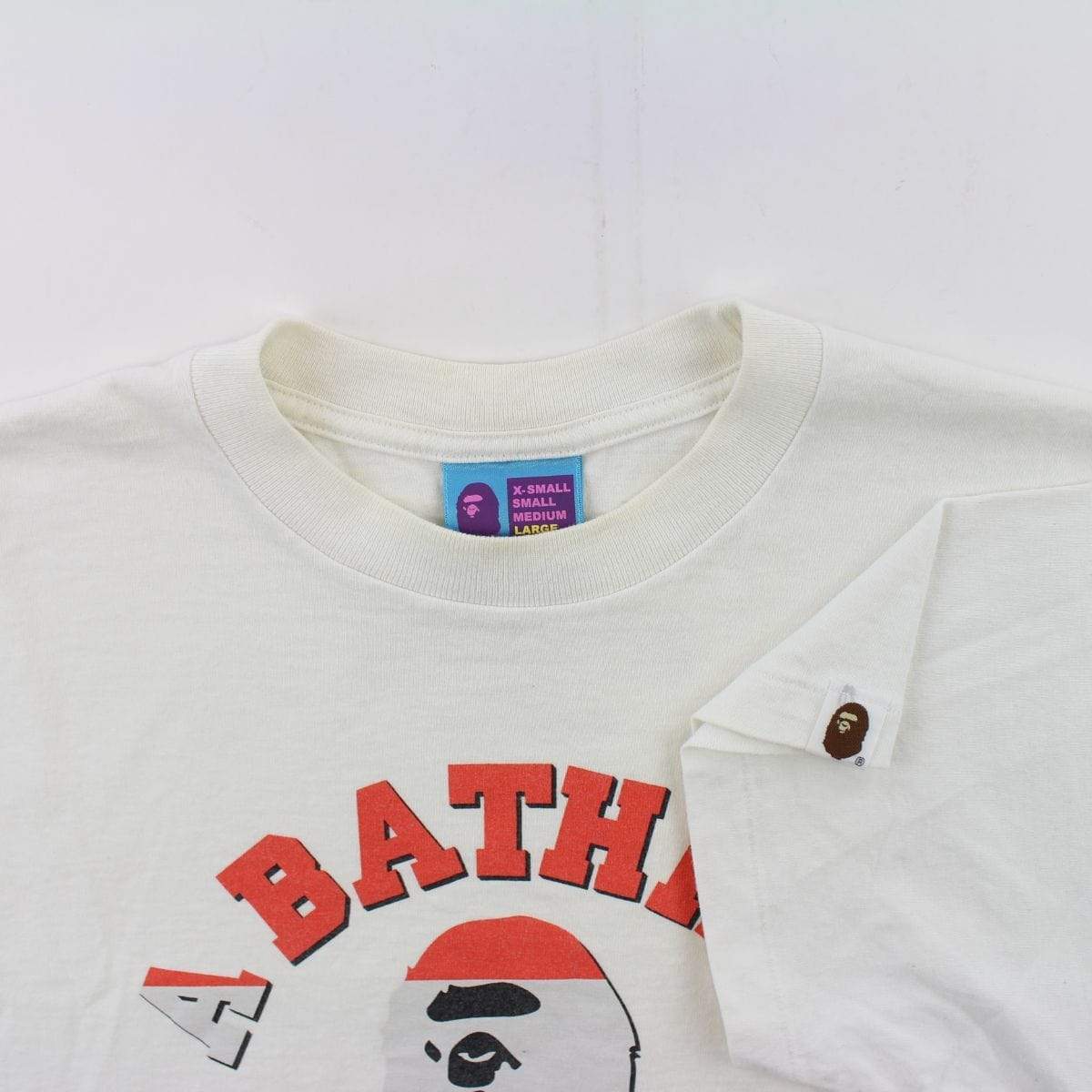 Bape Dutch Flag College Logo Tee White - SaruGeneral