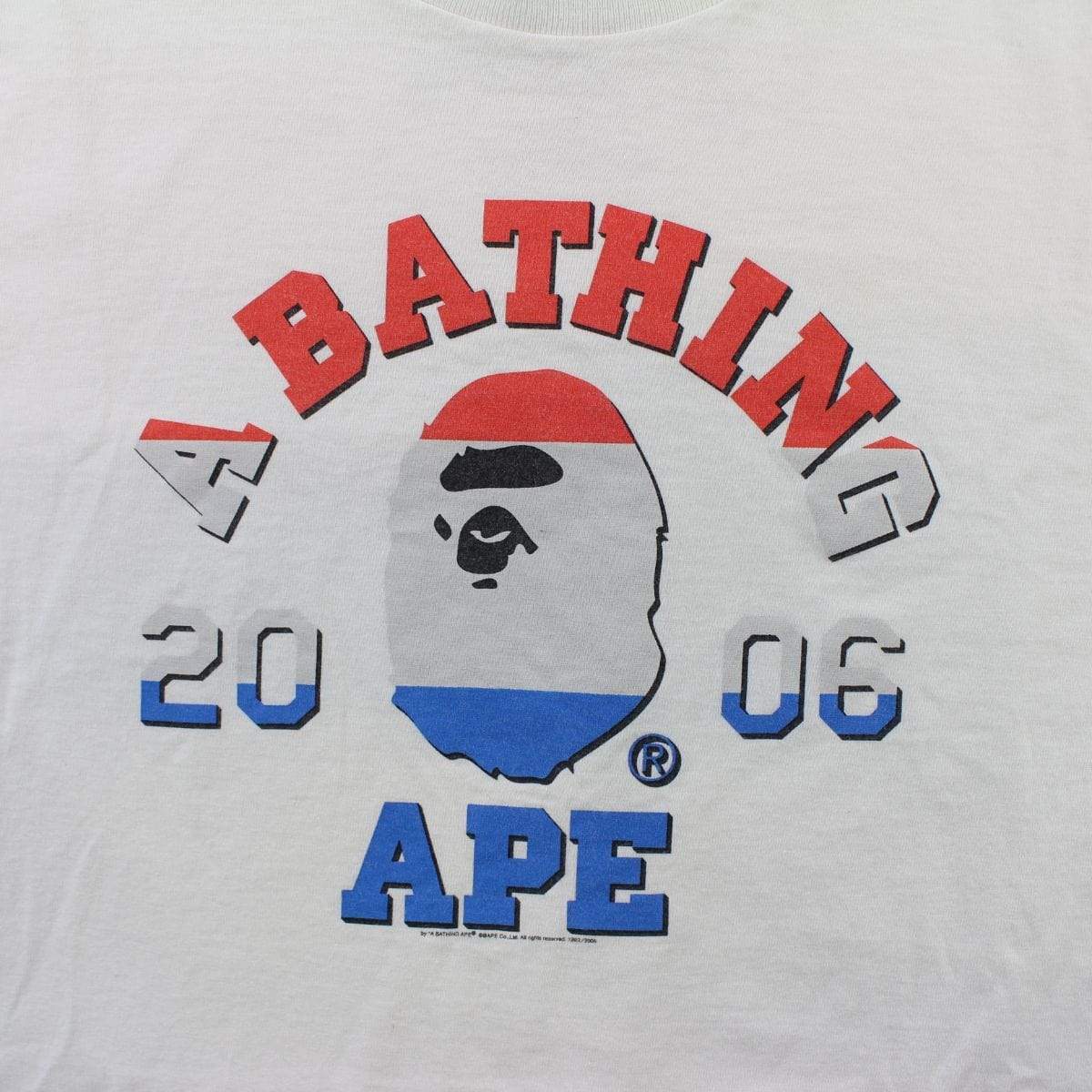 Bape Dutch Flag College Logo Tee White - SaruGeneral