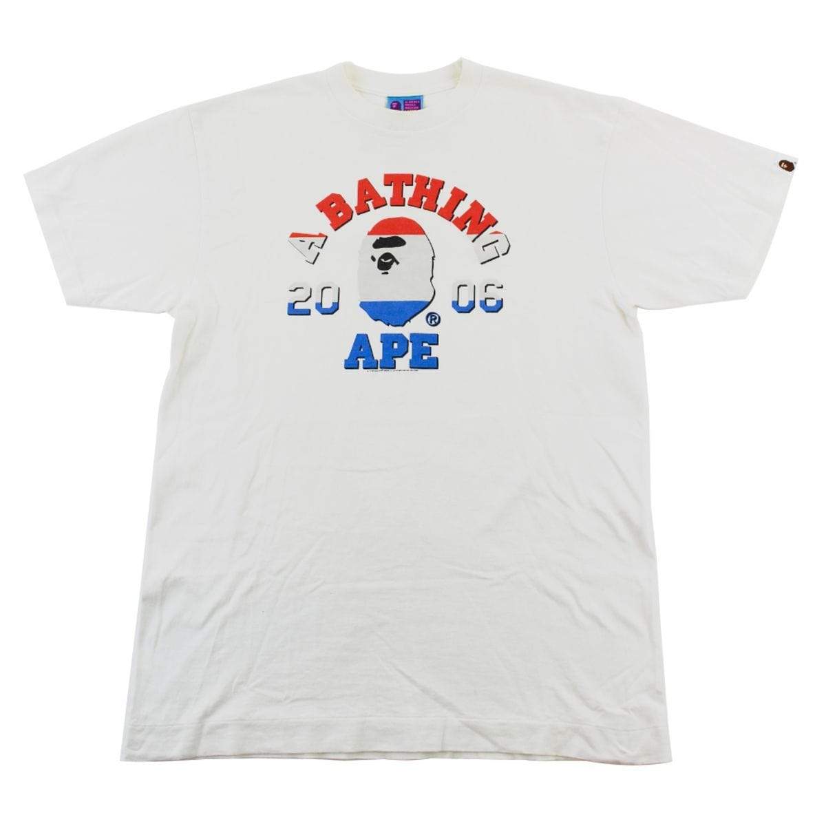 Bape Dutch Flag College Logo Tee White - SaruGeneral