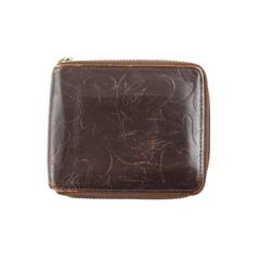 Portefeuille en cuir camouflage gaufré Bape