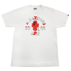 Bape England Flag College Logo Tee White