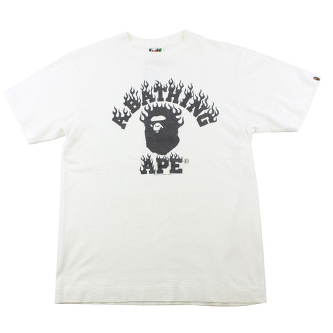 T-shirt Bape Black Flame College avec logo blanc