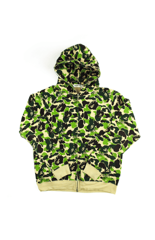 Sweat à capuche camouflage vert flamme Bape ABC