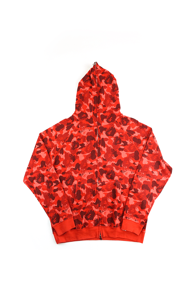 Bape Flaming Red Camo Full Zip Hoodie - SaruGeneral