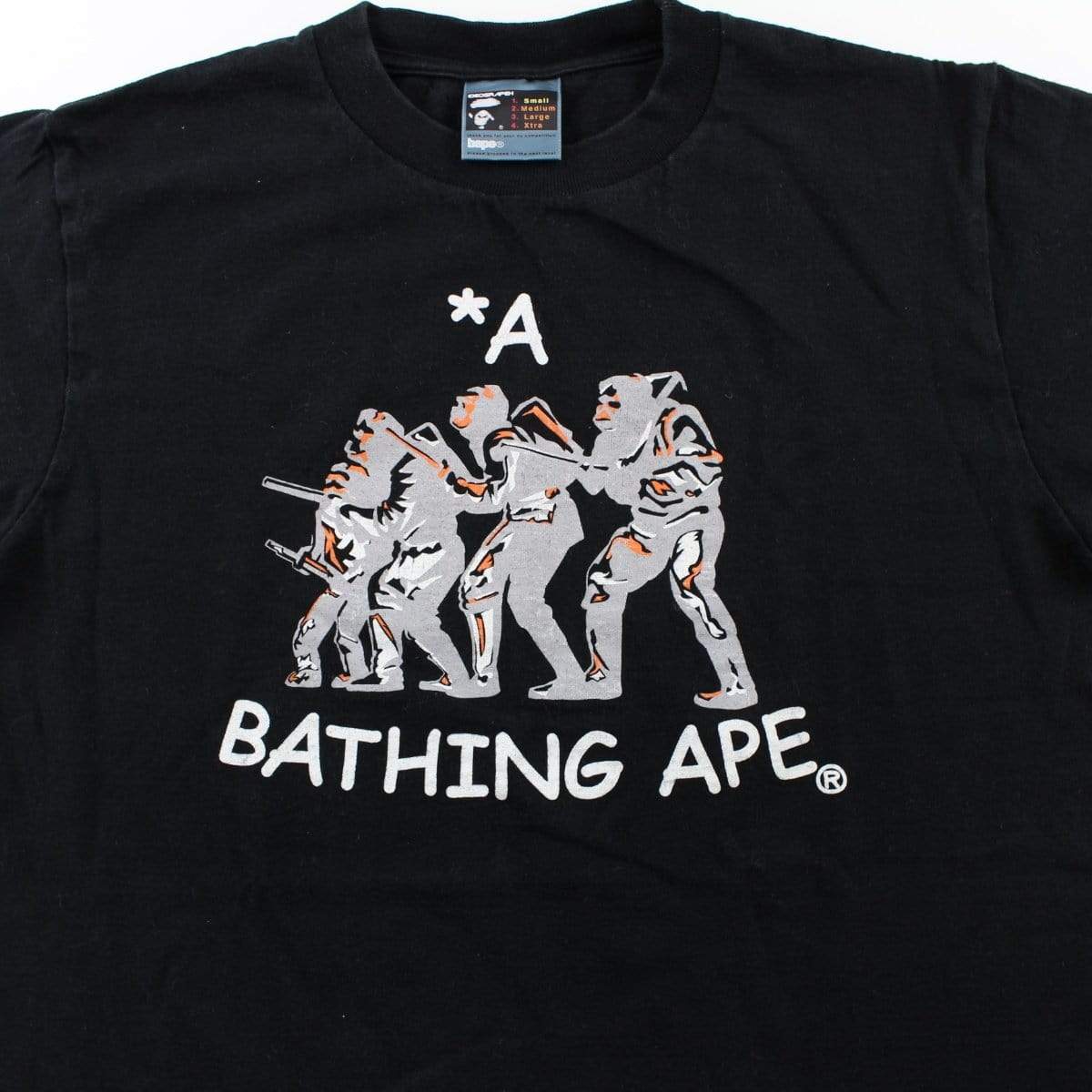 Bape Generals Logo Tee Black - SaruGeneral