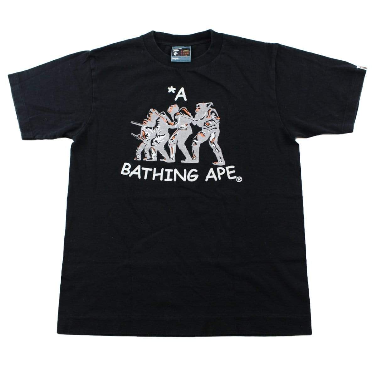 Bape Generals Logo Tee Black - SaruGeneral