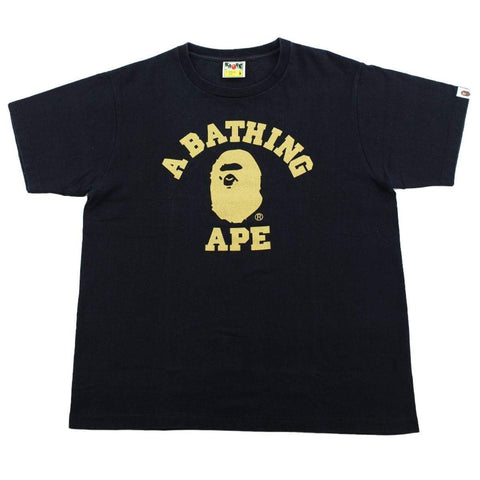 T-shirt noir à logo Bape Gold Glitter College