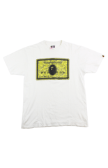 T-shirt blanc avec carte de membre Bape Gold