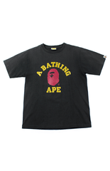 T-shirt Bape Gold Red College Logo Noir
