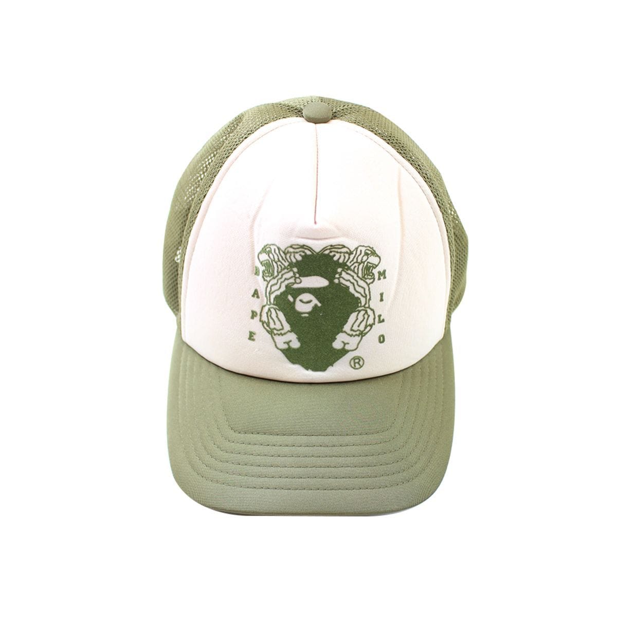 Bape Gorilla Logo Trucker Hat Olive - SaruGeneral