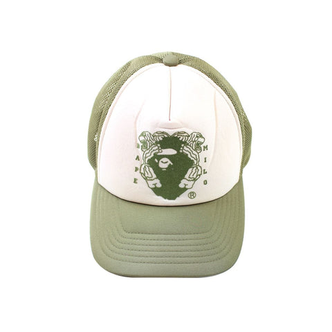 Casquette de camionneur Bape Gorilla Logo Olive
