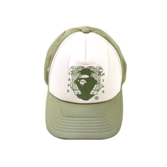Bape Gorilla Logo Trucker Hat Olive