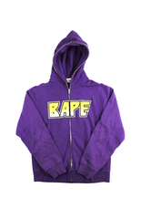 Sweat à capuche violet avec logo Bape Yellow Kiss