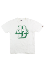 T-shirt Bape Green Busy Works avec texte 3D blanc