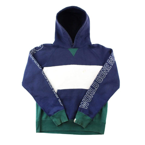 Sweat à capuche Bape vert et bleu avec texte
