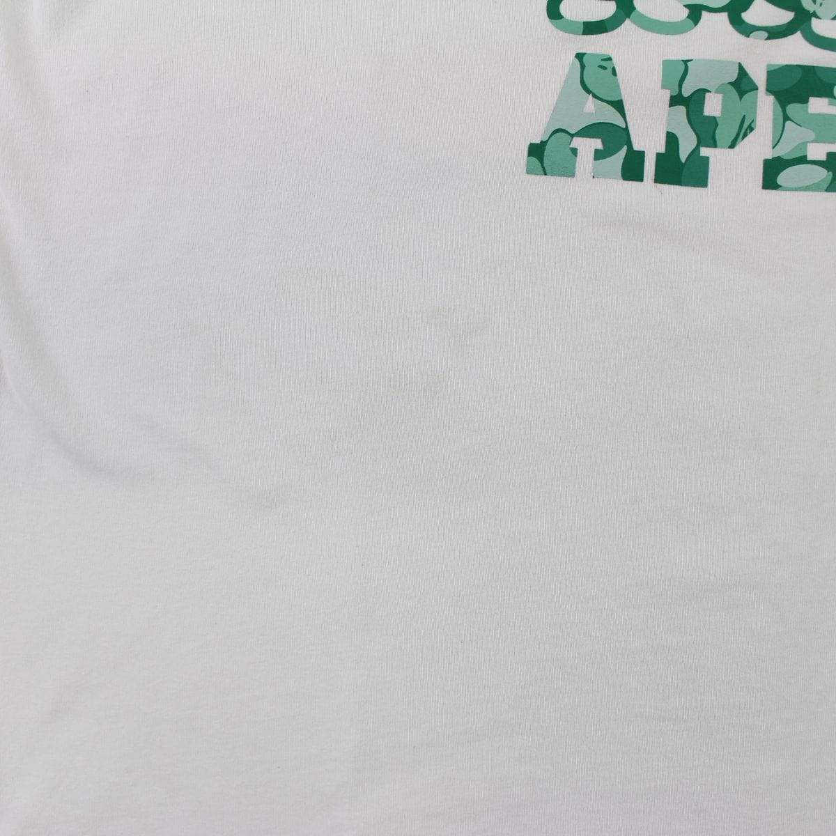 Bape Membership Exclusive Dark Green Camo College Logo Tee White - SaruGeneral