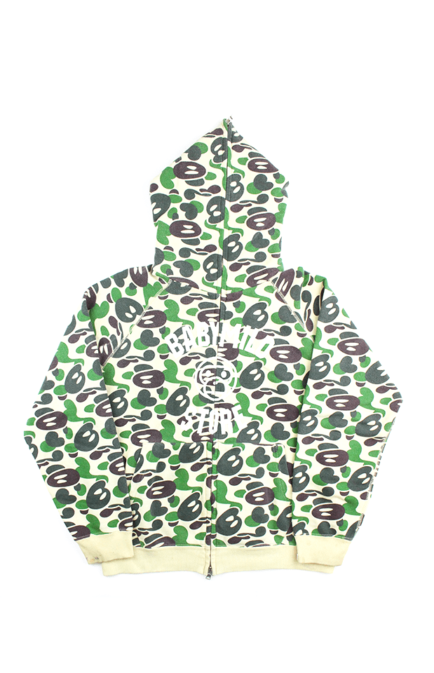 Bape Green Camo Baby Milo Store Hoodie Green - SaruGeneral
