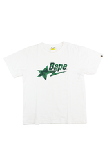 T-shirt Bape Green Camo Bape Star Logo Blanc