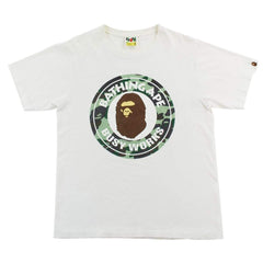 T-shirt Bape Green Camo Busy Works Circle blanc