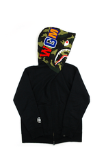 Casque demi-visage Bape Woodland Green Camo Shark Black