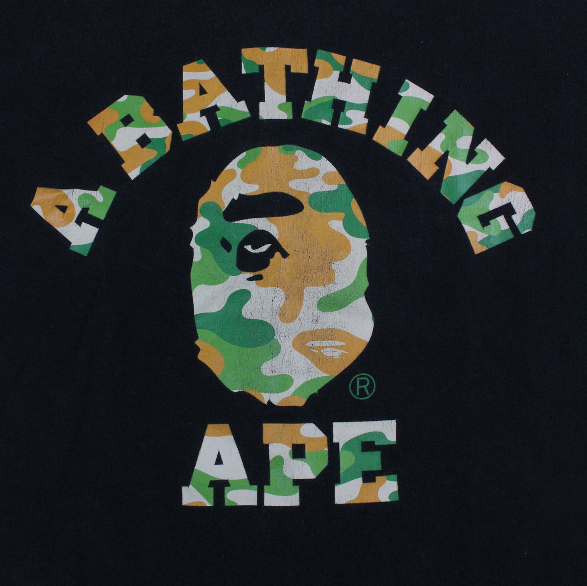 Bape Duck Bape Green Duck Camo College Logo Tee Black – SARUGENERAL