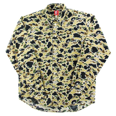T-shirt camouflage Bape vert Psyche à manches longues