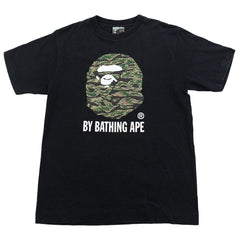 Bape Green Tiger Camo Big Ape Logo Tee Black