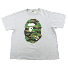 Bape Green Tiger Camo Big Ape Logo Tee Grey
