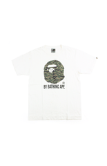 T-shirt Bape Green Tiger Camo Big Ape avec logo blanc