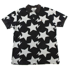 Bape Grey Bapesta Allover Polo Black